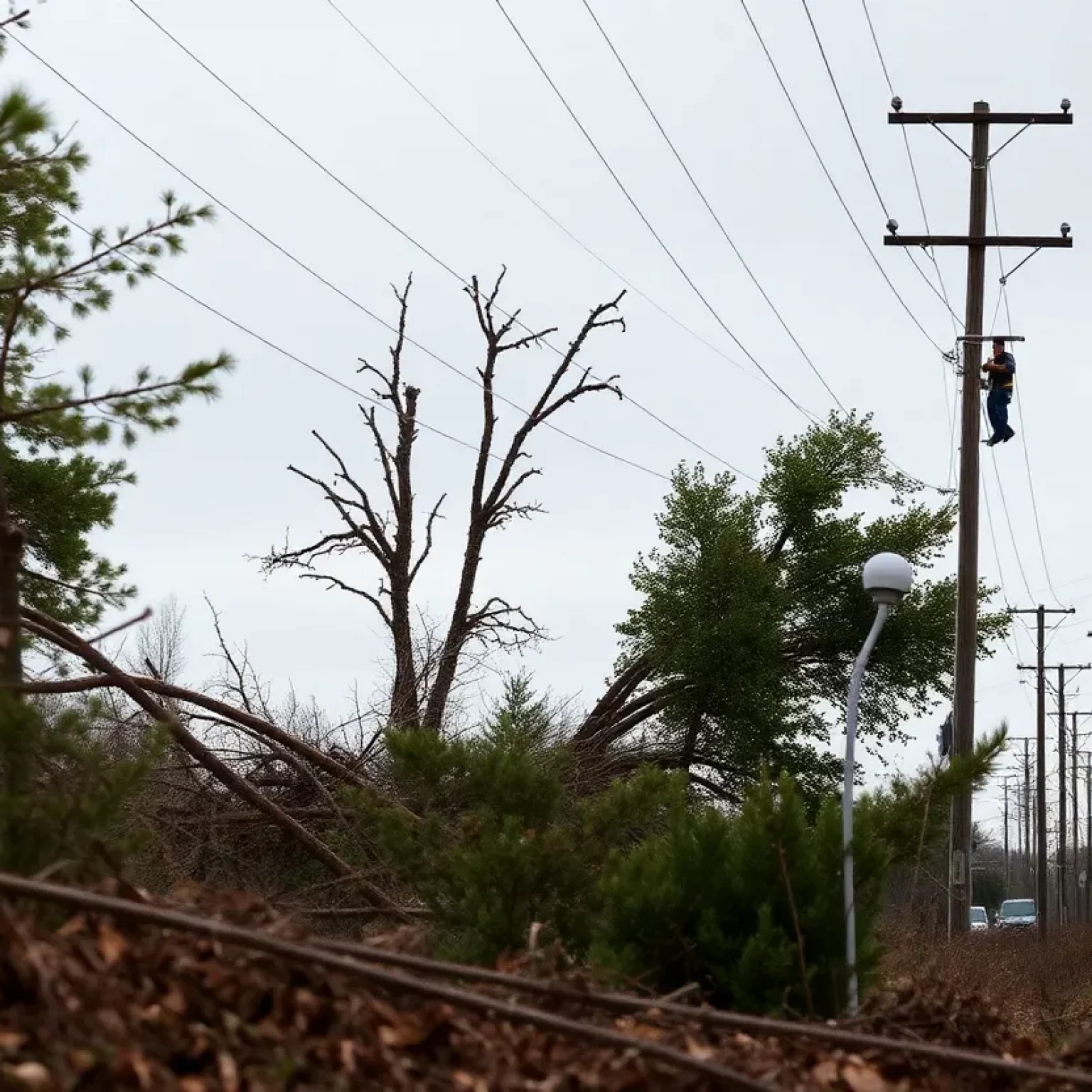 Utility crews restoring power in storm-damaged area of Kentucky