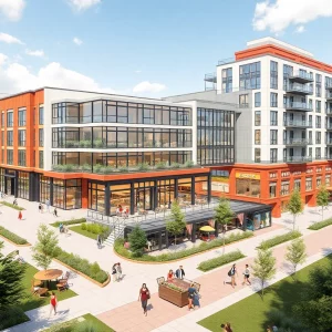 Artist's rendering of the new mixed-use development in Bowling Green KY