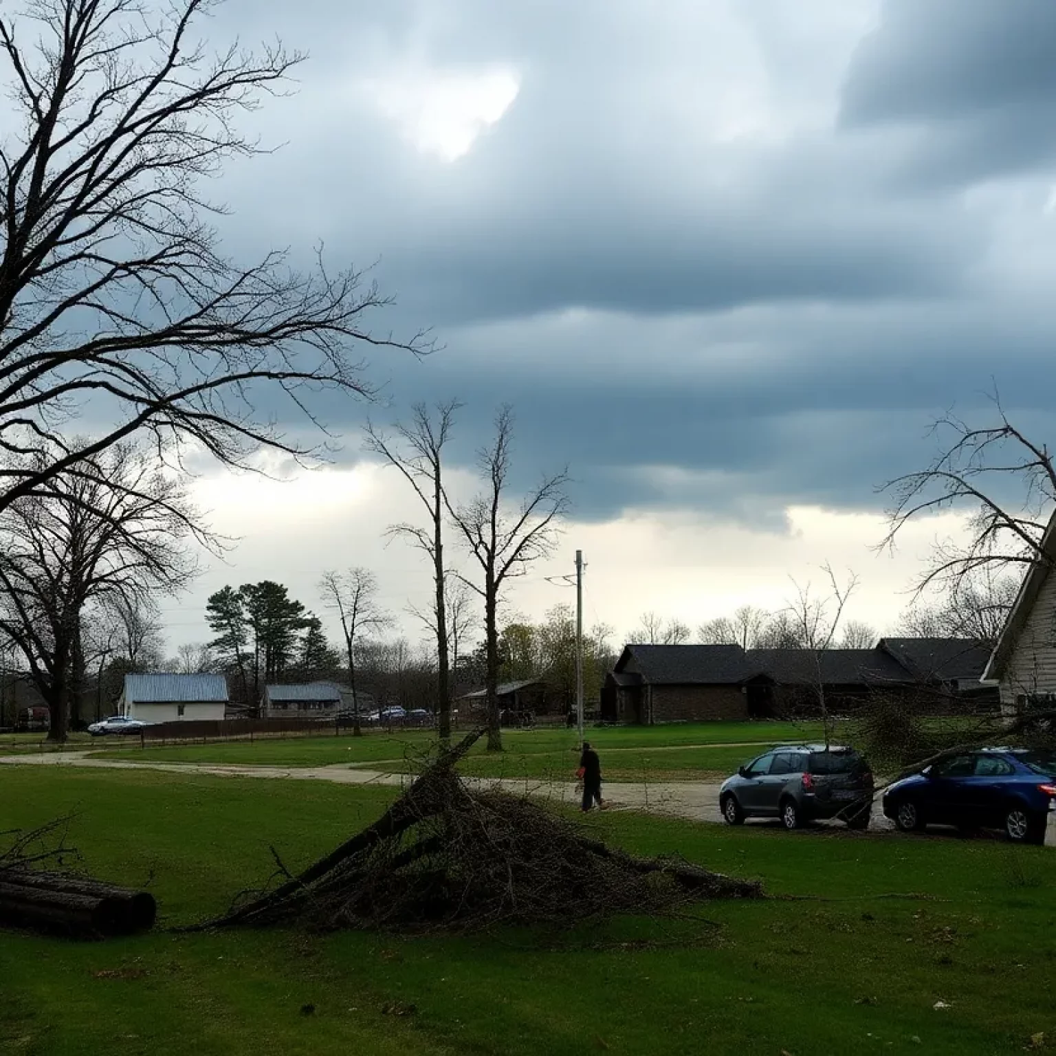 Devastated area in Washington County, Kentucky after tornado