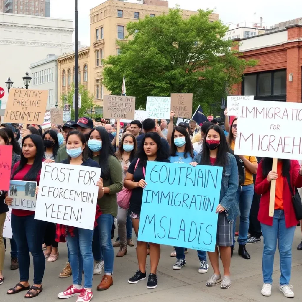 Residents of Bowling Green protesting against ICE raids