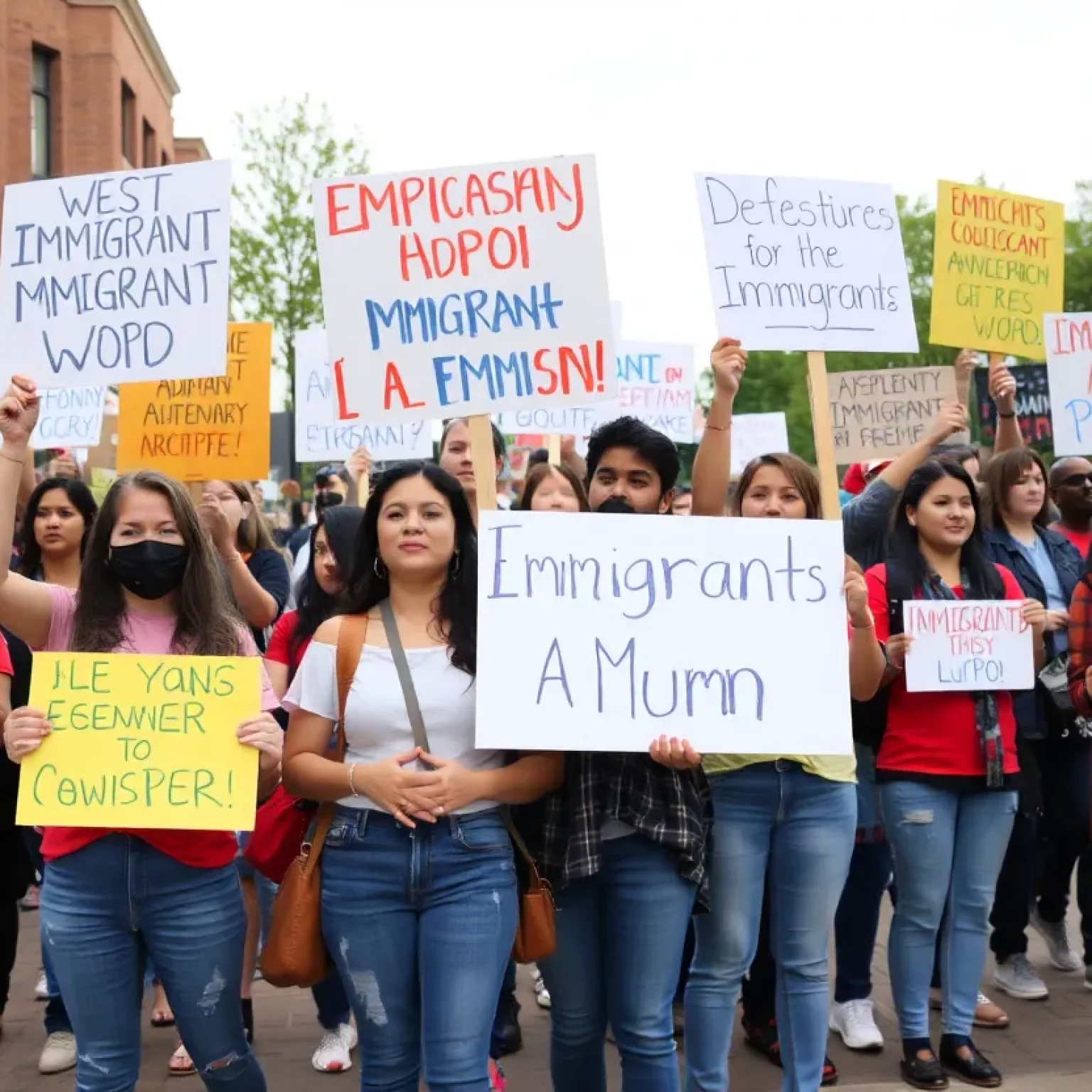 Residents advocating for immigrant rights in a community gathering