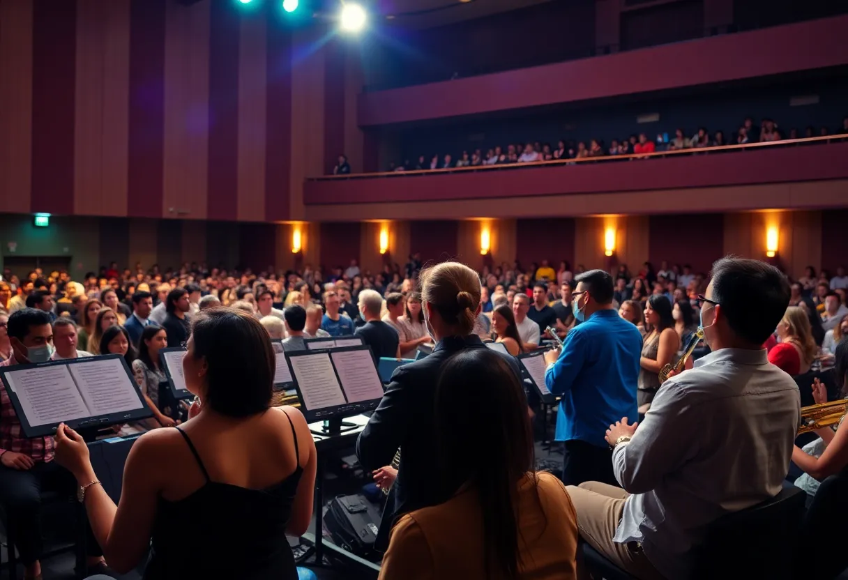 Concert scene during WKU Bands 100th anniversary celebration
