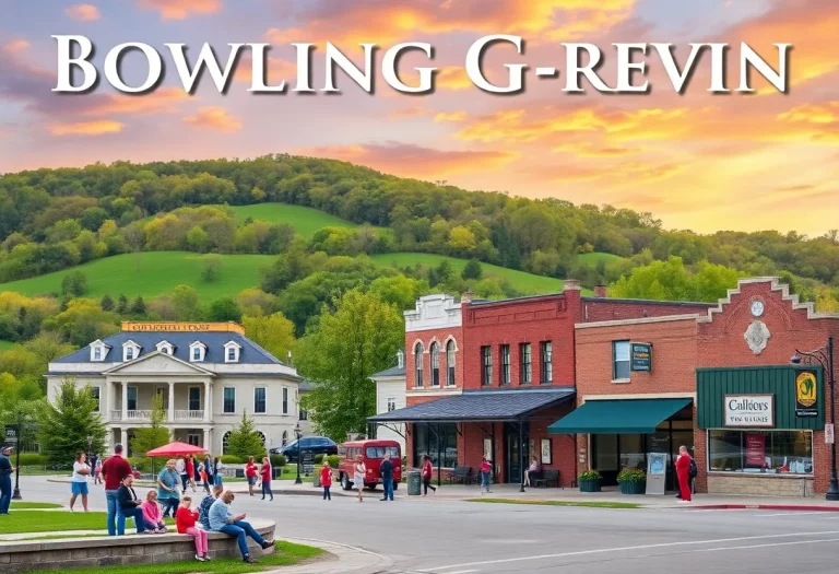 Scenic view of Bowling Green with local attractions and activities